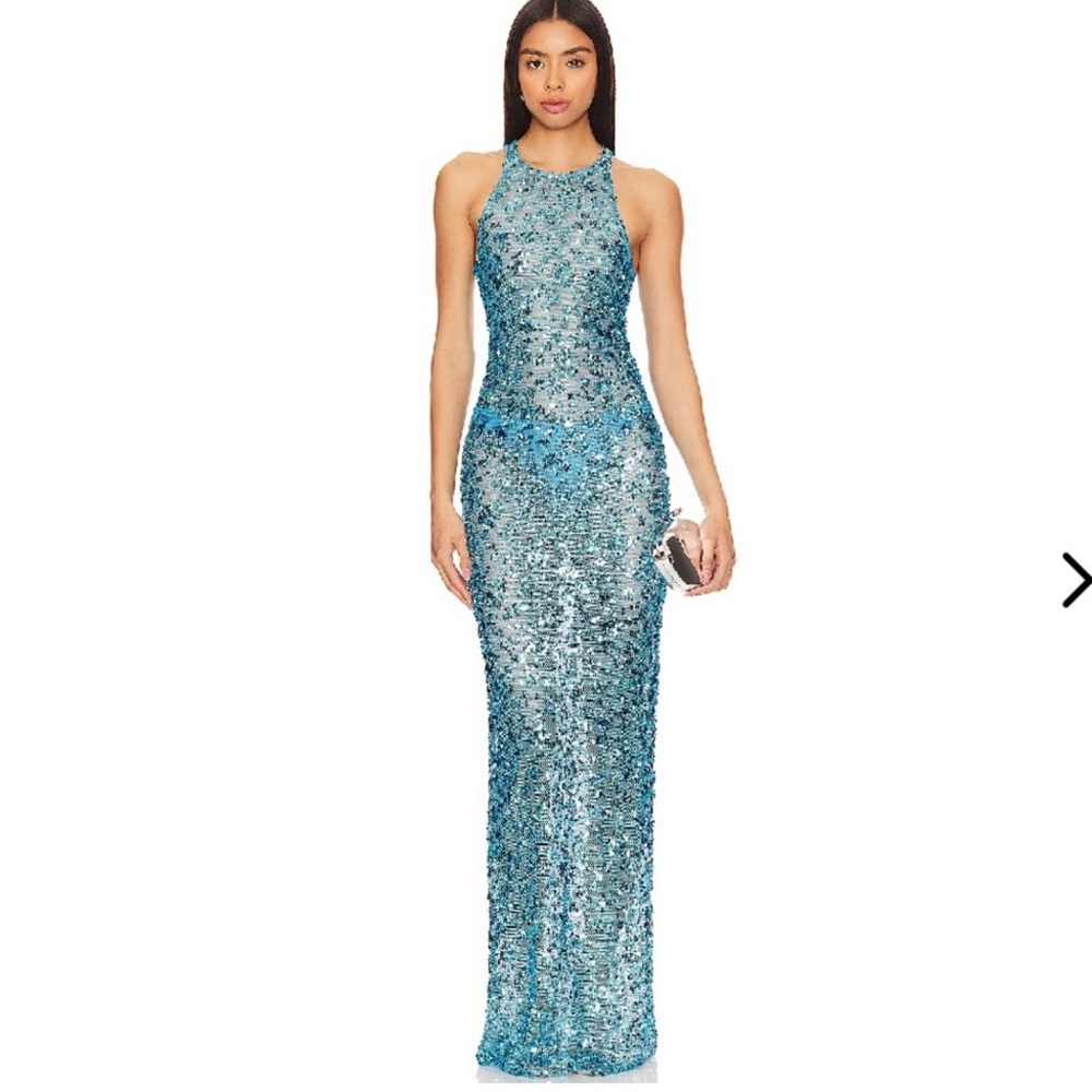 Elegant Blue Sequin Gown from REVOLVE